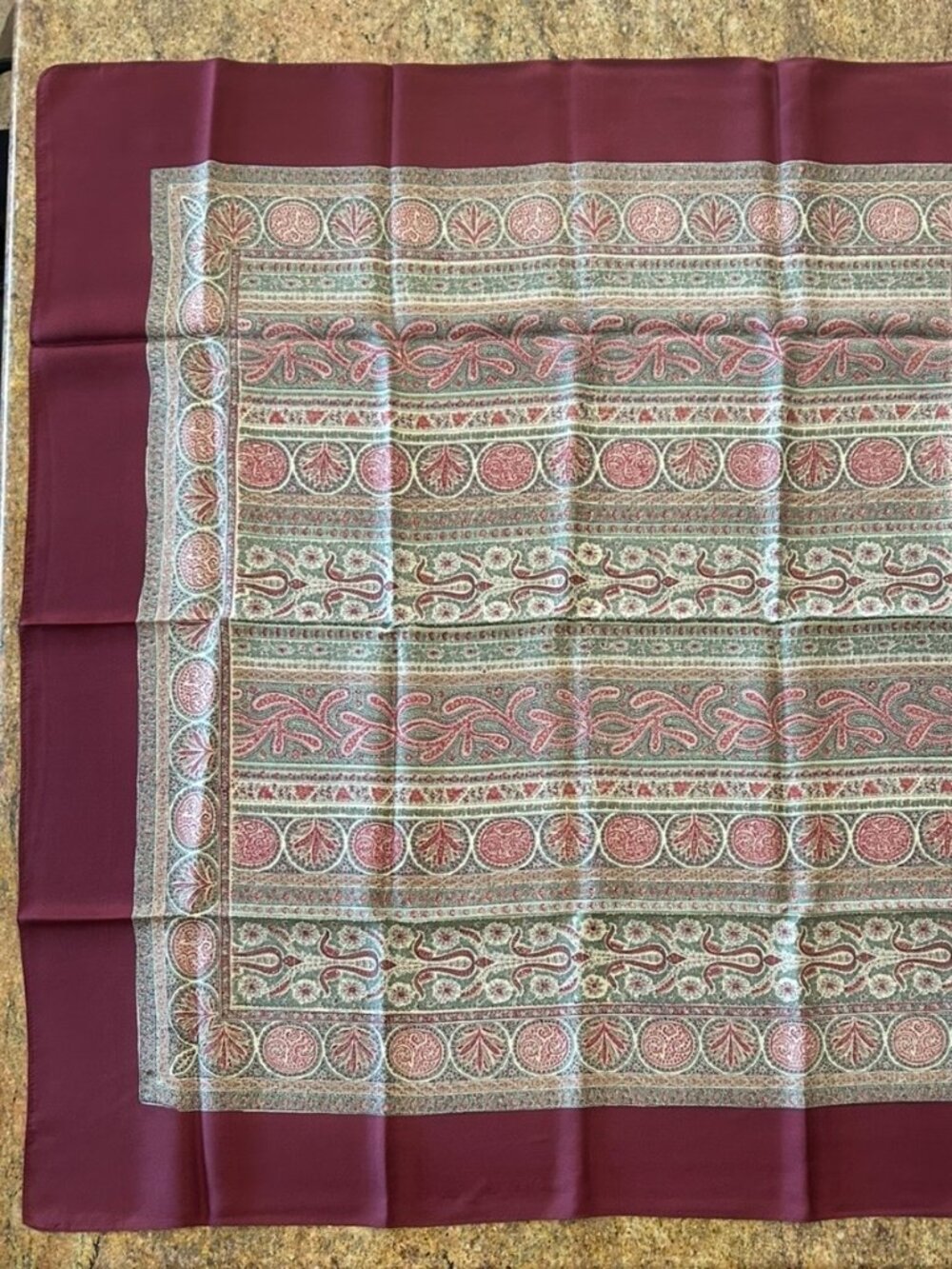 Beautiful Liberty of London Burgandy Silk Scarf Made in England